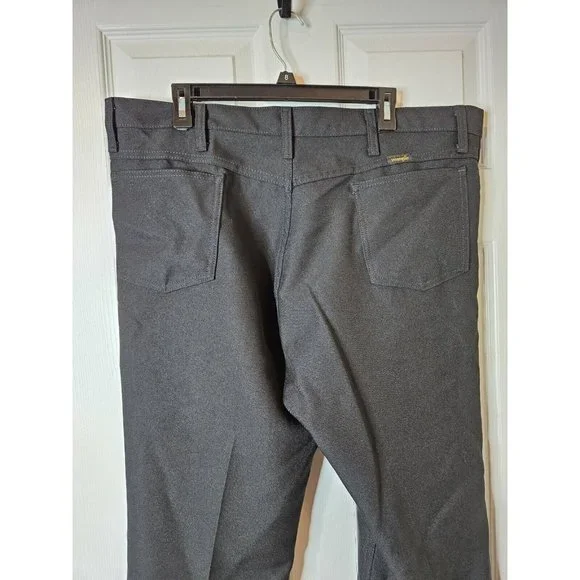 Vintage Wrangler 40 x 30 Polyester Black Designer Rodeo Cowboy Pants 828K - Picture 8 of 8